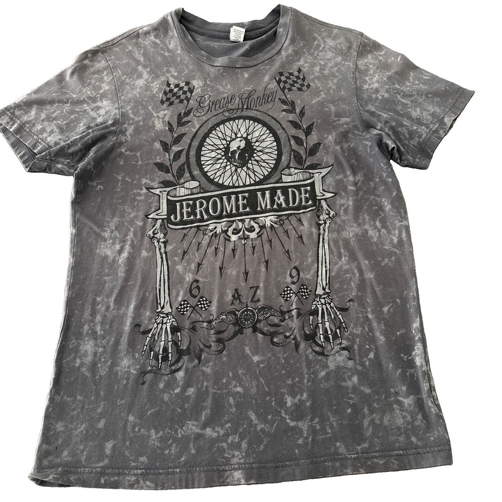 Kavio! Guy T-shirt Mens Large Grease Monkey skull Jerome Az Made graphic tee